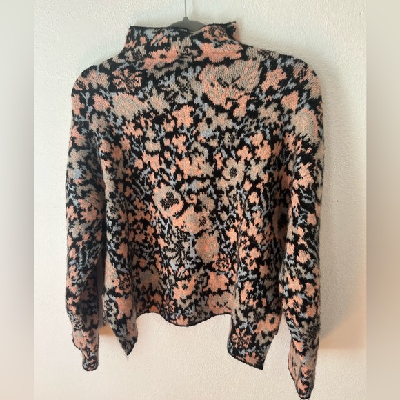 ZARA Floral Jacquard Knit Sweater Size Small - Picture 8 of 12